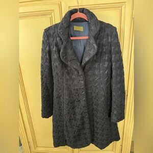 Gray Textured Women's Coat